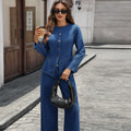 Fashion cross-border foreign trade  independent station new style washed new long-sleeved fashion casual denim pants suit