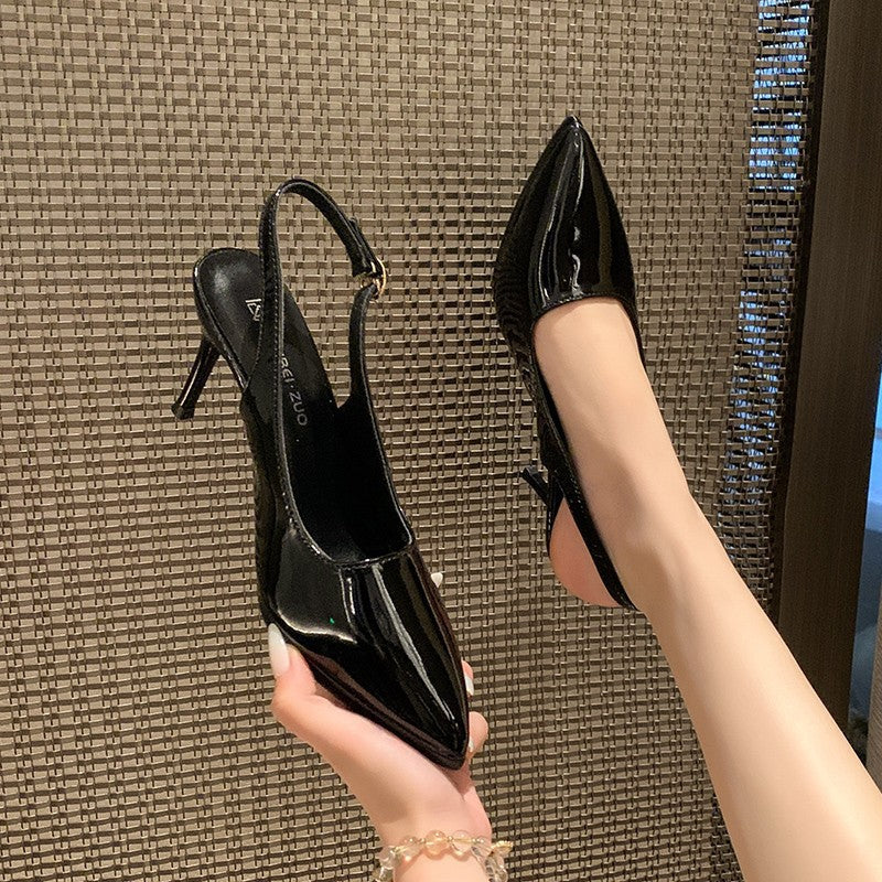 Nude french pure lust style high heels women's stilettos 2025 spring and summer new arrivalsexyelegant pointed toe plus sizeflats women