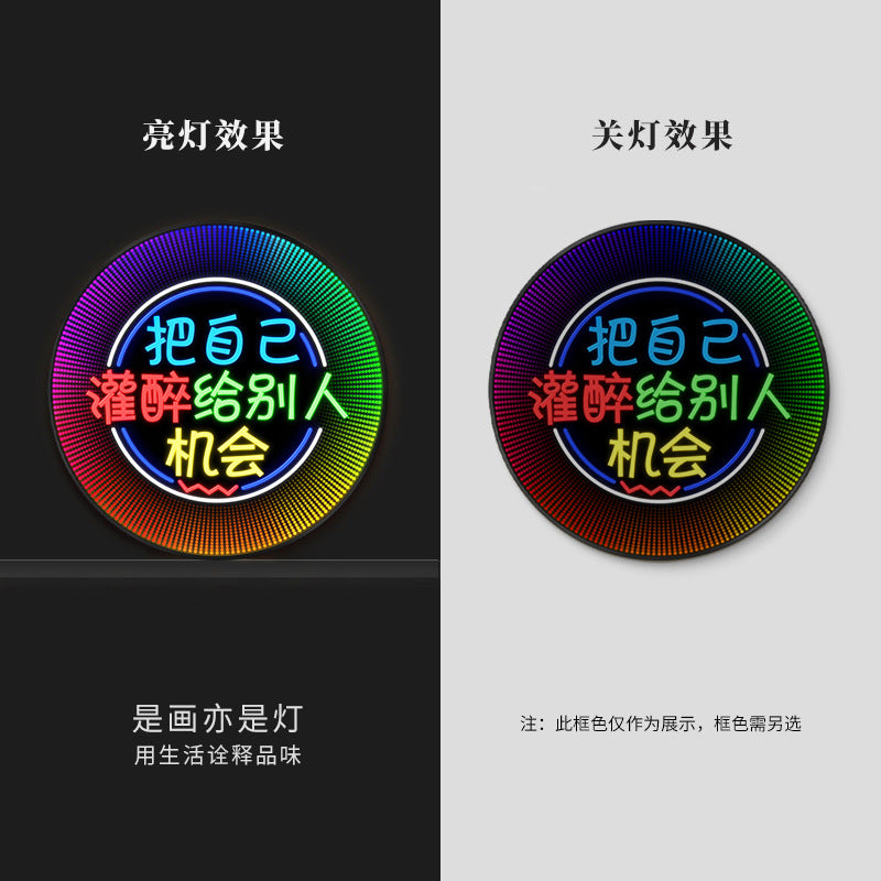 Luminous neon light text bar wall decoration painting KTV box led hanging painting singing and dancing restaurant clear bar nightclub painting