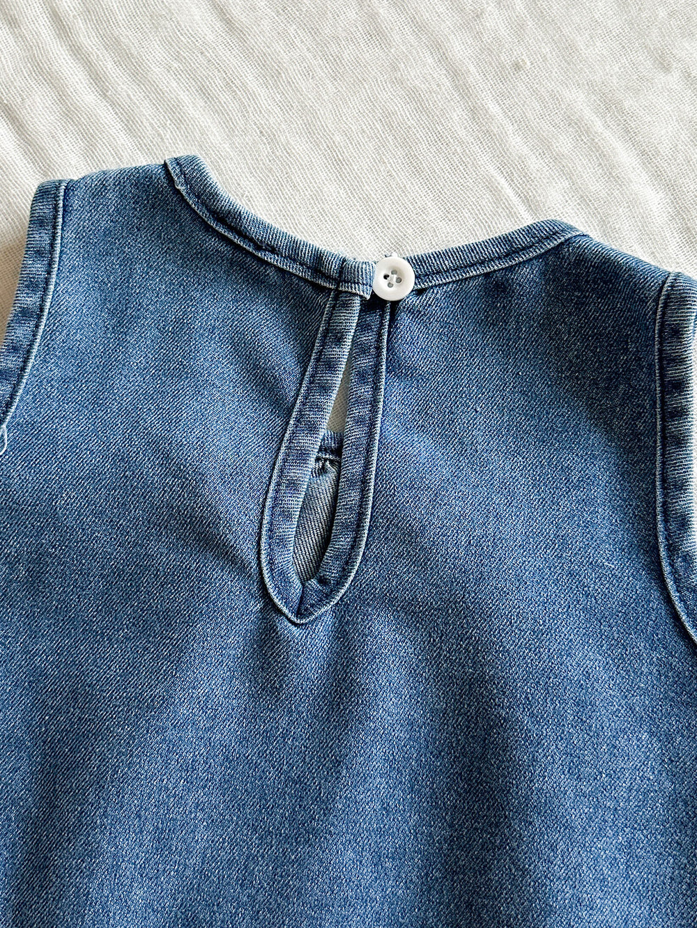 new summer outfit for baby girls: stylish doll-inspired sleeveless denim patchwork lace pants two-piece set