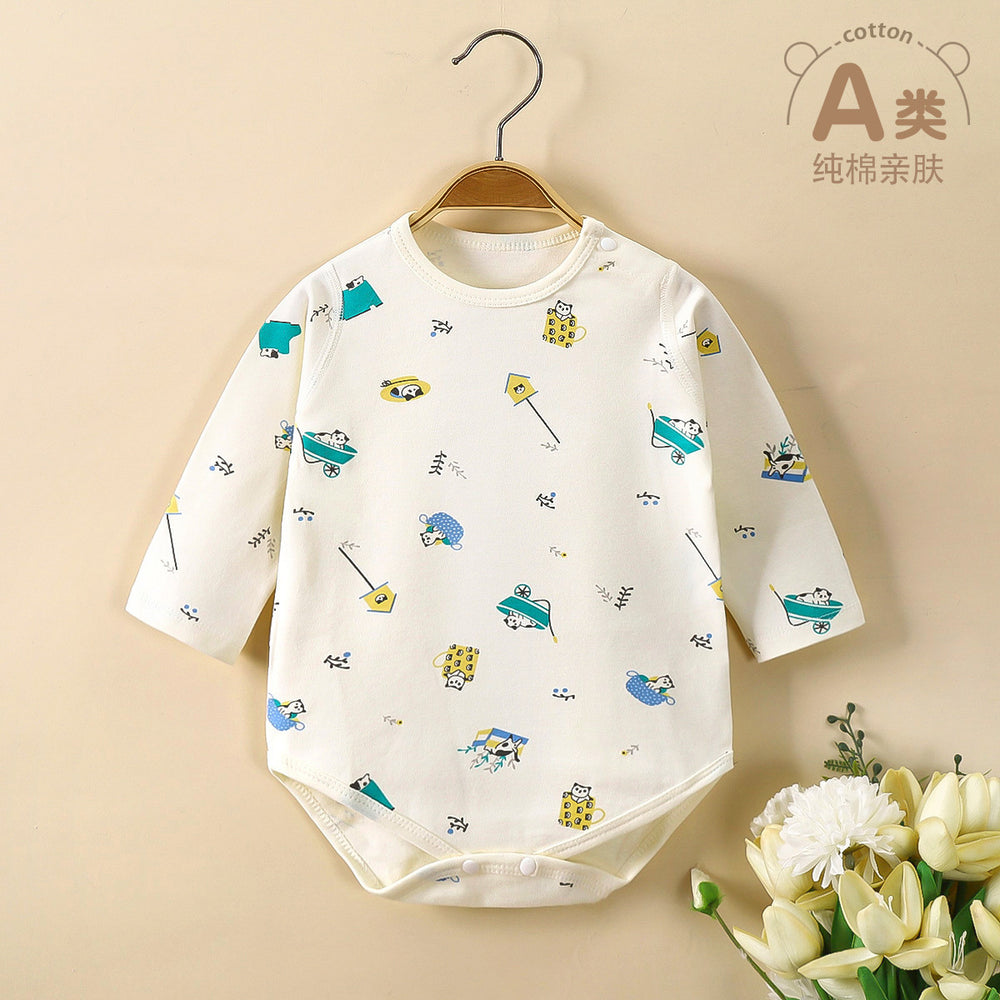 Newborn baby clothes boneless thin baby jumpsuit spring & fall monk suit bag butt suit triangle khaki climbing suit