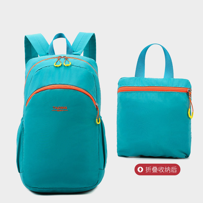 New foldable storage backpack women's travel bag simple casual nylon lightweight outdoor backpack schoolbag