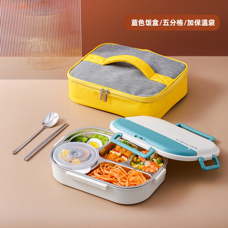 316 stainless steel water-filled thermal insulation lunch box, sealed grid fresh-keeping box, bento box for work, student microwave oven lunch box