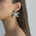 European and american cross-border metal lava flower earrings - luxury, high-end, niche design, fashionable and versatile earrings wholesale