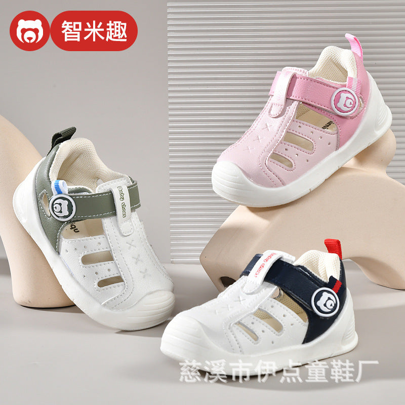 Baby sandals for boys, summer infant first walker shoes, 0-1-2 years old, soft sole baby and toddler functional shoes for girls