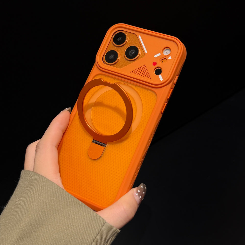 Creative lens ice armor cooling magnetic stand compatible iphone 17 pro phone case apple 16 matte anti-drop
