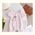 Newborn baby summer outfit set: lightweight summer clothes for baby girls, princess short-sleeve gauze romper, pure cotton summer wear