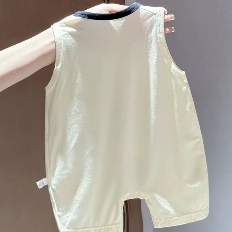Summer romper baby newborn infant summer outfit cartoon sleeveless bodysuit unisex crawling suit cartoon onesie