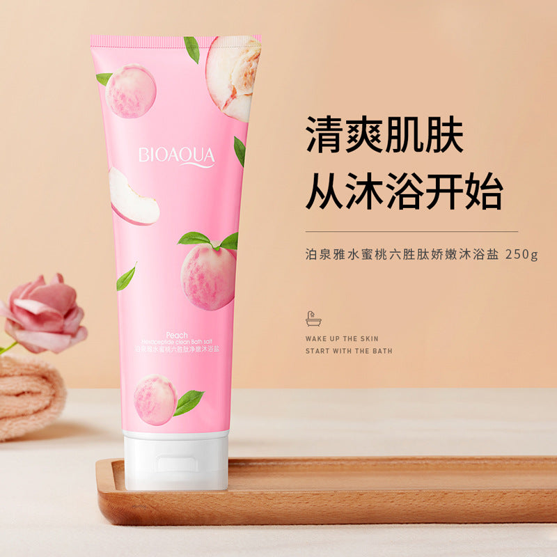 Boquanya Peach Lactic Acid Bacteria Bath Salt Foam Refreshing Moisturizing Smooth Cleansing Body Cleansing Bath Salt