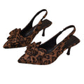 Ready-to-ship cross-border pointed-toe bow heeled sandals for women, 2026 summer new leopard print european and american style stiletto closed-toe sandals