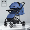 Stylish, lightweight, foldable, high-view four-wheel shock-absorbing baby stroller with one-click fold