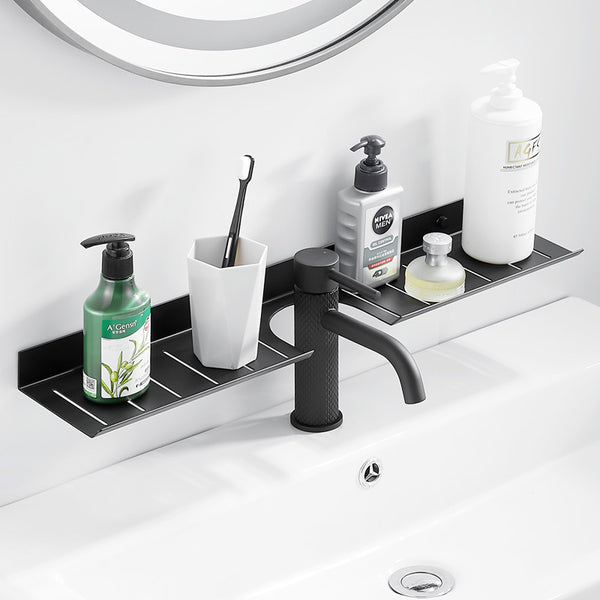 Toilet Shelf Bathroom Storage Rack Washstand Mirror Shelf Front Faucet Shelf Wall Mounted Space Aluminum