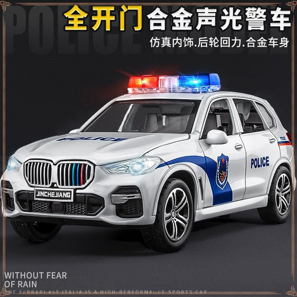 Alloy steed X5 police car model simulation full metal sound and light control children's toy car boy toy ornament 61