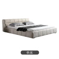 Puff bed - italian original, minimalist italian design, fully brushed velvet leather fabric upholstered double bed for master bedroom