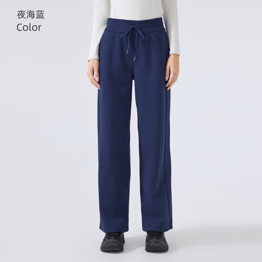 New winter fleece-lined warm fitness sweatpants - versatile straight-leg loose casual trousers for women (daw152)