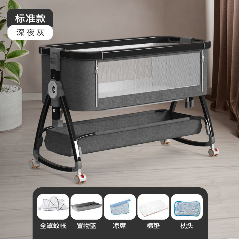 Aluminum alloy baby crib - portable, foldable, multi-functional bassinet - newborn splice bed