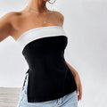 Amazon cross-border women's fashion: european and american sweet & spicy style tank top -  spring/summer new collection - bandeau color block cropped outerwear top