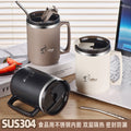 304 stainless steel coffee mug with lid - stylish women's mug, office cup, large capacity straw water bottle
