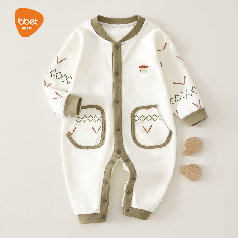 Babibele baby pure cotton baby clothes single breasted easiest for match outwear clothes autumn style baby one-piece