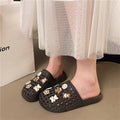 Cut out half-pack slippers for women 2026new arrivaloutwearfashion crocs soft bottom half-pack cartoon bear sandals and slippers for women