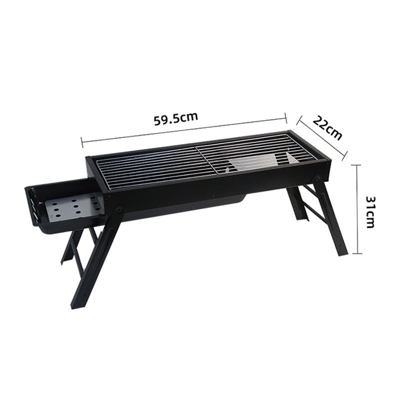 Bbq grill charcoal pull-out carbon tank foldable stove bbq camping picnic bbq rack outdoor bbq grill