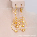24k gold-plated ethiopian women's round earrings for daily wear bridal gift