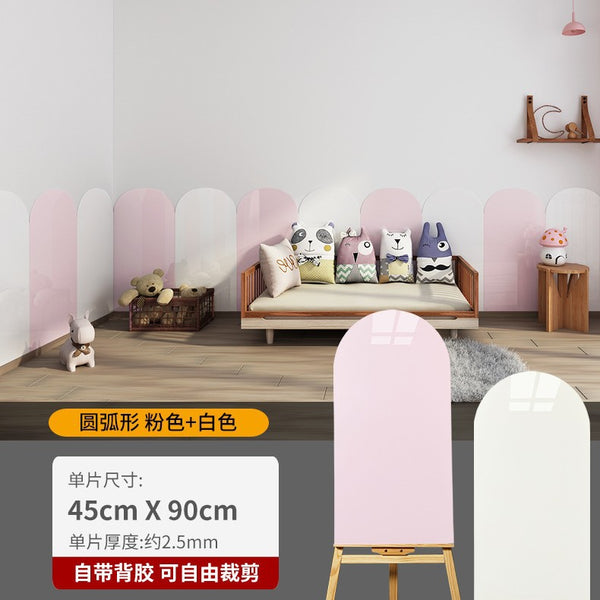 Self-adhesive wallpaper wall sticker, kindergarten classroom aisle, arc-shaped colored wall skirt, soft bag, children's room wall enclosure wall board