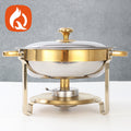 5qt stainless steel gold round furnace insulation buffet furnace suitchafingdishbuffetsetcross-border