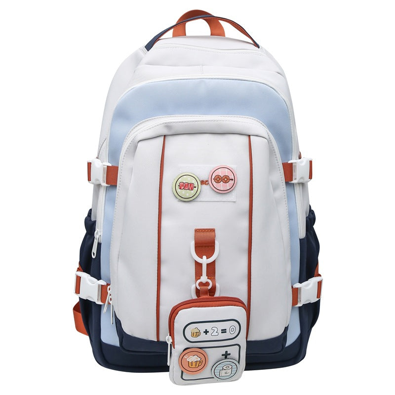 New Korean version ins large-capacity fashionable and versatile high-value schoolbag, junior high school and high school students travel backpack