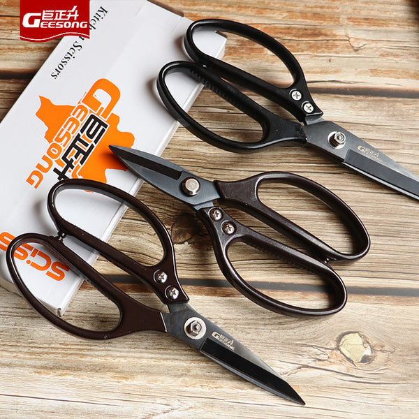 Iron sheet industrial scissors, new arrivals Aluminum alloy strong SK5 steel factory short nozzle large head iron wire iron basin scissors