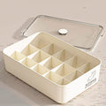 Underwear storage box - home organizer for socks, bras, and panties - 3-in-1 compartmentalized closet organizer with lid - dustproof