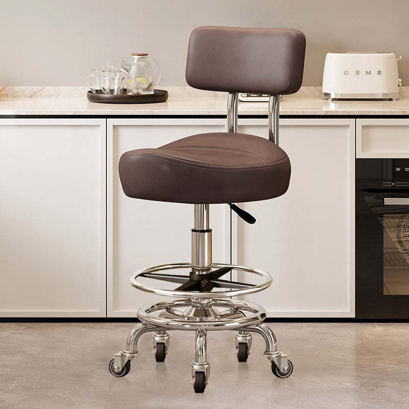 Saddle Chair Kitchen Cooking Chair Front Desk Cashier High Stool Universal Wheel Lifting Chair Beauty Barber Stool