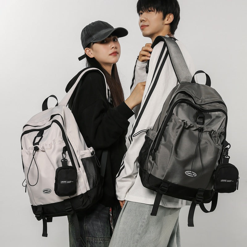 School bag student college style niche design drawstring large capacity backpack leisure sports campus computer backpack