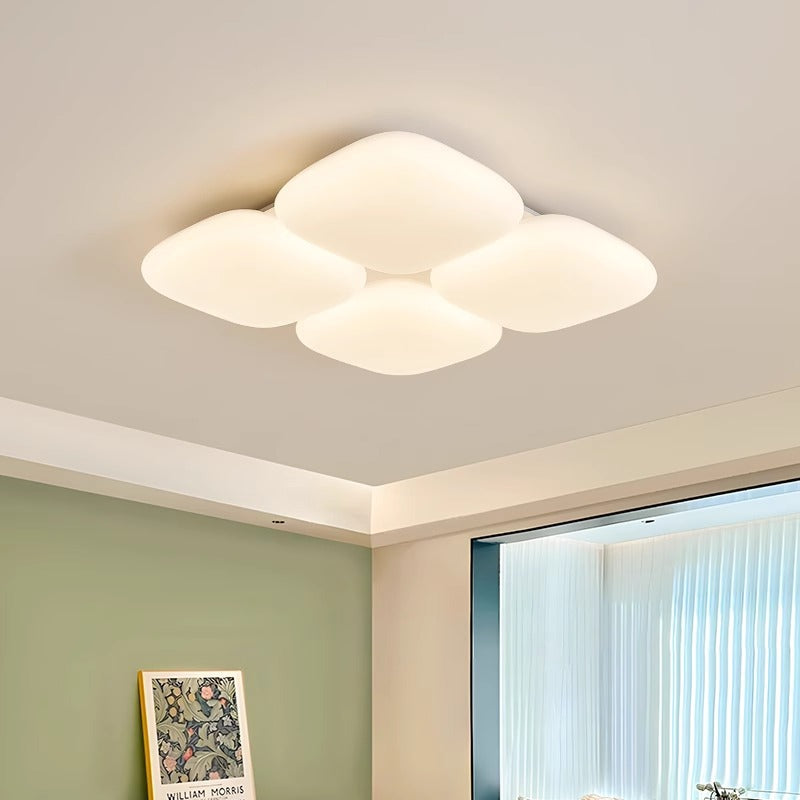 Bedroom Light Ceiling Light Modern Simple Cream Style Creative Square Master Bedroom Light Warm Room Lighting E