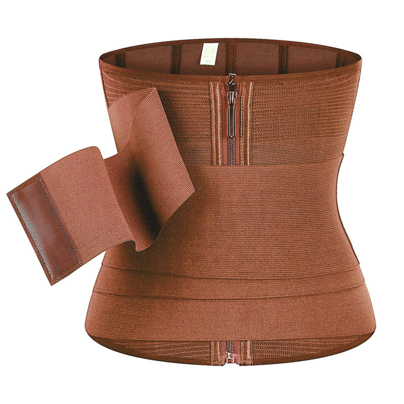 Detachable wrap belt plastic waistband postpartum belly wrap zipper bodysuit waist cincher sports fitness shapewear