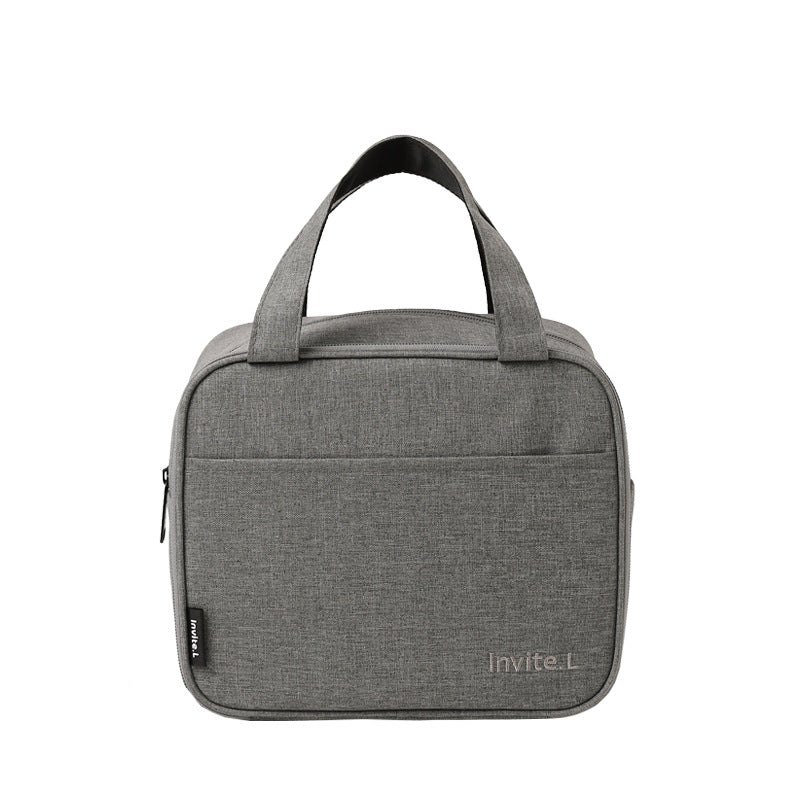 Bento bag, thermal insulation bag, double-layer lunch box, handbag, aluminum foil thickened large bag with rice bag, office worker lunch box bag.