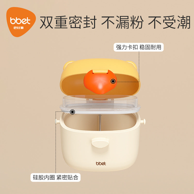 Baby outdoor snack box portable outing storage box divider layer milk powder box baby food supplement storage box rice cereal