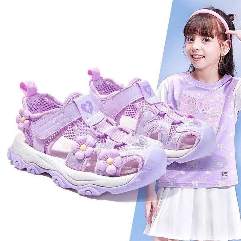 Girls' closed-toe sandals: new summer  collection - kids' athletic sandals for girls, breathable and hollowed-out beach sandals for older girls and young women