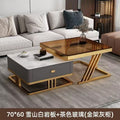 Modern minimalist extendable coffee table, luxury home rock slab coffee table, minimalist small apartment square modular coffee table
