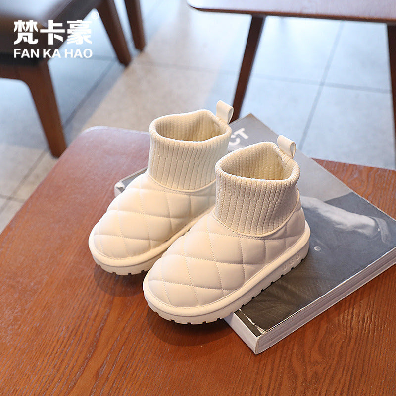 Kids cotton shoes winternew arrivalfleece-linedgirlheattech short boots easiest for matchcasualboy large cotton snow boots