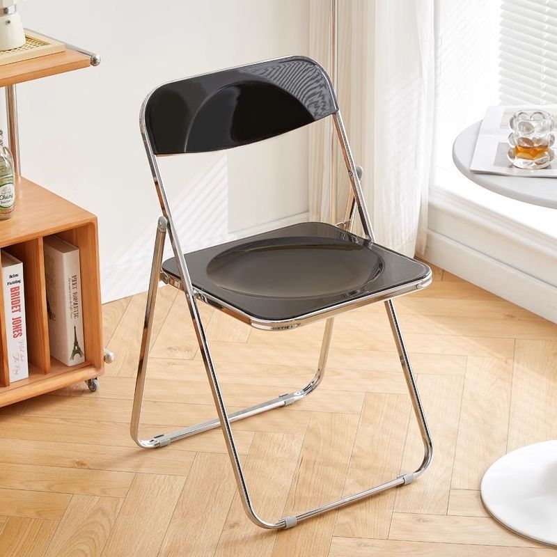 Transparent acrylic chair folding chair simple portable photo folding stool ins style popular makeup chair for home