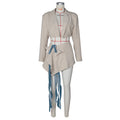 autumn hot sale: european and american fashion women's sexy cropped blazer & denim tie-up mini skirt set