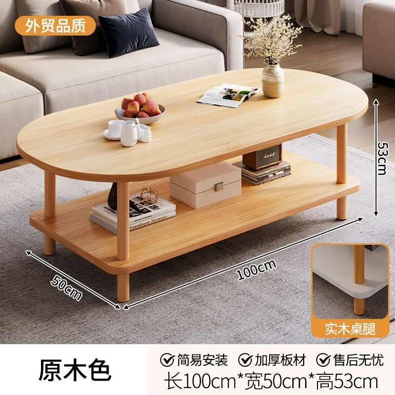 Coffee table small apartment double layer thickened rental house simple table high-end simple tea table bedroom small table