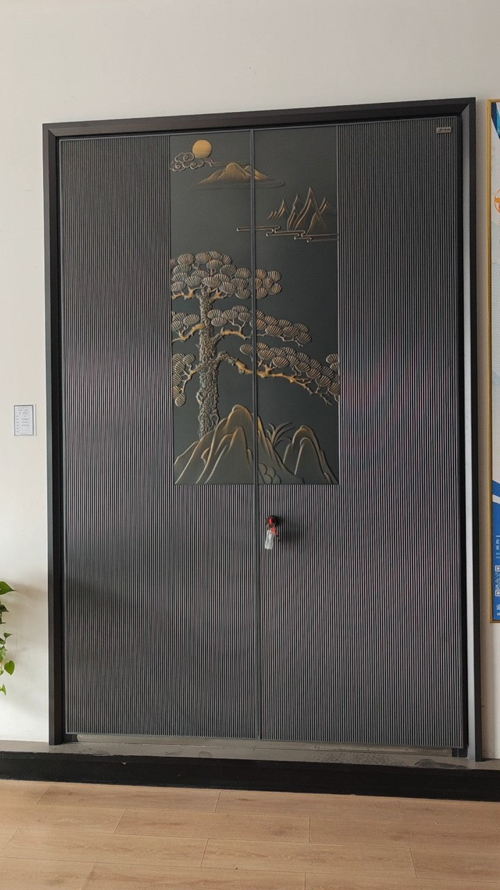 Rural self-built house imitation cast aluminum villa door entrance door zinc alloy double door anti-theft entrance door hall door