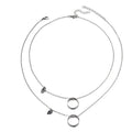 European and american cross-border minimalist double-layer irregular circle necklace, light luxury niche heart patchwork jewelry necklace, couple's style