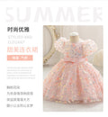 Baby birthday princess dress first birthday little girl butterfly embroidered mesh tutu dress children's formal wear in stock dropshipping