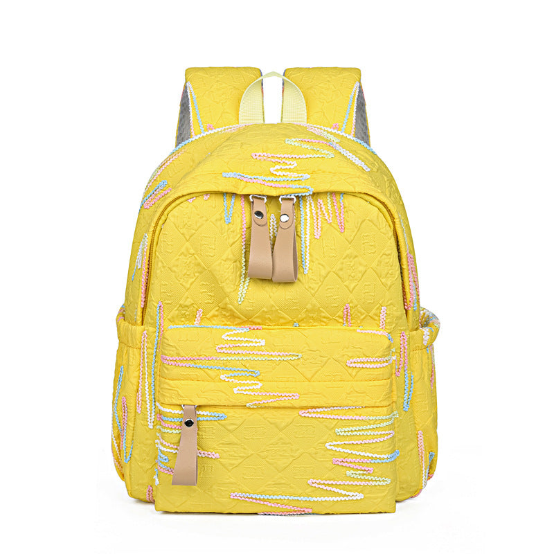 New casual backpack Korean version high value large capacity cute sweet schoolbag college student trend lightweight backpack