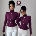 European and american cross-border women's fashion:  new autumn collection - solid color button-down long sleeve top