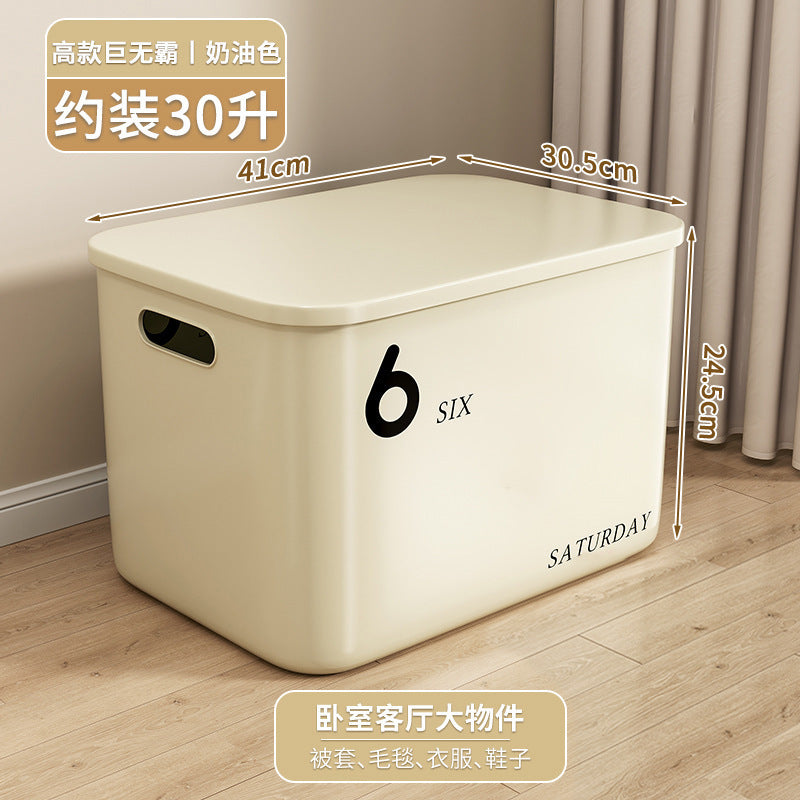 Cream Wind Storage Box Desktop Stationery Sundries Basket Toy Snack Organizing Box Portable Plastic Storage Box Wholesale