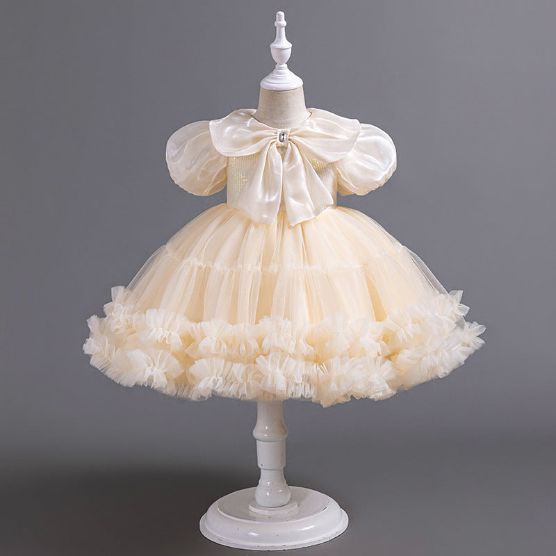 Girls' spring and autumn tutu dress - children's mesh dress - little girl's princess dress - long sleeve - ages 3-12